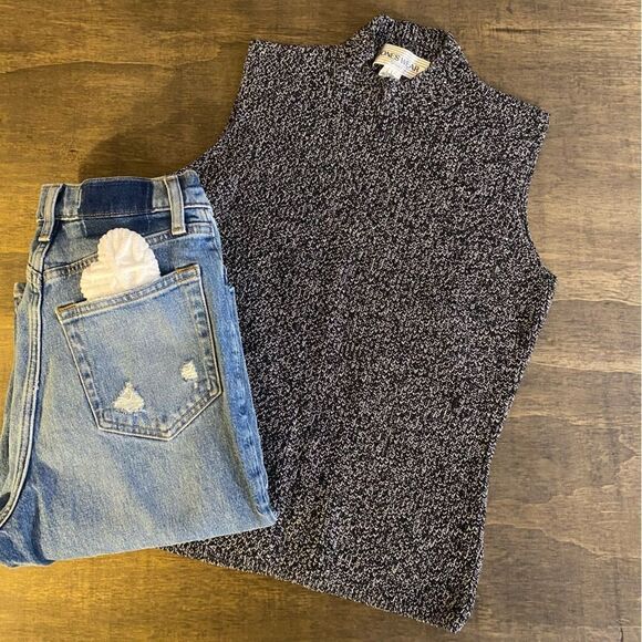 Jones Wear Tops - Jones Wear Black and White Knit Tank Top